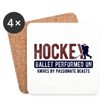 Eishockey - Untersetzer (4er-Set) - Weiß - Vorne