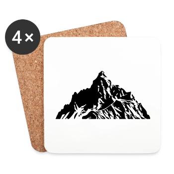 Mountains Symbol Silhouette Nature - Coasters (set of 4) - white - Front
