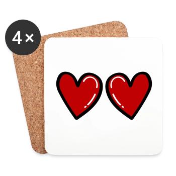 Hearts Love Symbol in Love - Coasters (set of 4) - white - Front