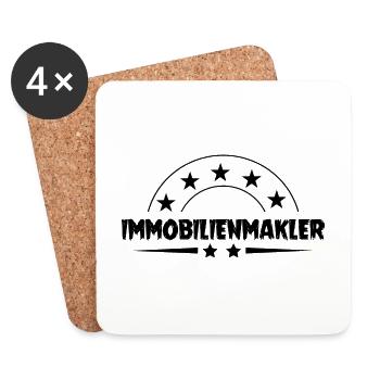 Immobilienmakler Beruf - Untersetzer (4er-Set) - Weiß - Vorne