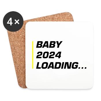 Baby 2024 Loading - Coasters (set of 4) - white - Front