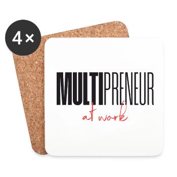 Mulitpreneur au travail - Dessous de verre (lot de 4) - blanc - Devant