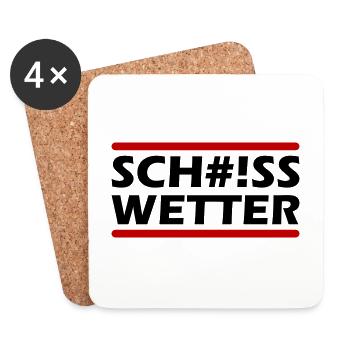 Scheiss Wetter - Untersetzer (4er-Set) - Weiß - Vorne
