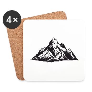 Mountains Nature Mountain Symbol - Coasters (set of 4) - white - Front