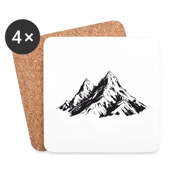 Mountains Landscape Symbol - Coasters (set of 4) - white - Front