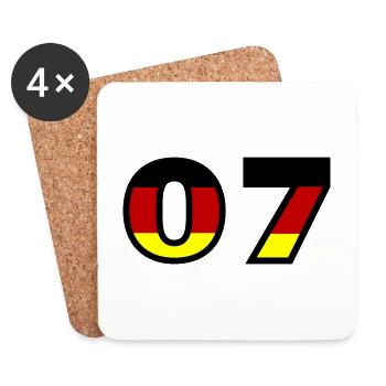 7 Numéro Allemagne Jersey - Dessous de verre (lot de 4) - blanc - Devant