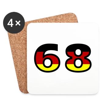 68 Numéro Allemagne Jersey - Dessous de verre (lot de 4) - blanc - Devant