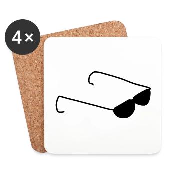 brille symbol klamotten sonnenbrille - Untersetzer (4er-Set) - Weiß - Vorne