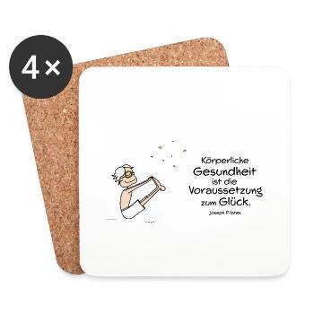 02 Accessoires de santé physique - Dessous de verre (lot de 4) - blanc - Devant