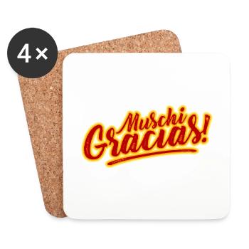 MUSCHI GRACIAS! SPANISCH - Untersetzer (4er-Set) - Weiß - Vorne