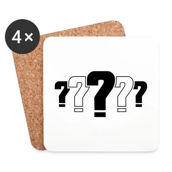 question mark icon - Coasters (set of 4) - white - Front