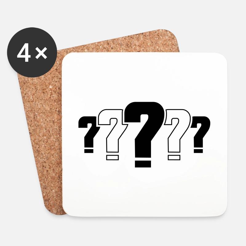 fragezeichen icon - Untersetzer (4er-Set) - Weiß