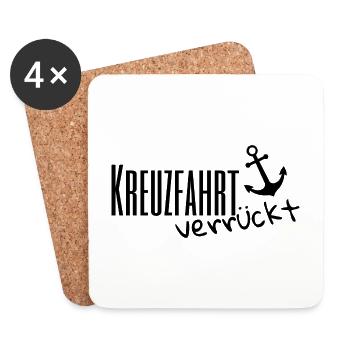 kreuzfahrt verrückt - black - Untersetzer (4er-Set) - Weiß - Vorne