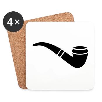 Fumer une pipe - Dessous de verre (lot de 4) - blanc - Devant