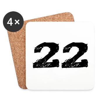 22 Number jersey - Coasters (set of 4) - white - Front