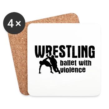 Grappling Martial Arts Wrestling - Untersetzer (4er-Set) - Weiß - Vorne