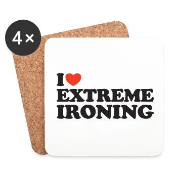 J’adore Extreme Ironing Heart Shirt - Dessous de verre (lot de 4) - blanc - Devant