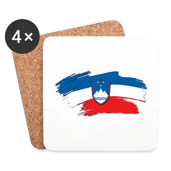Slowenien Balkan Slovenija Flagge - Untersetzer (4er-Set) - Weiß - Vorne