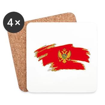 Montenegro - Balkan Flagge - Untersetzer (4er-Set) - Weiß - Vorne