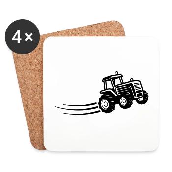Traktor Farmer Symbol Bauer - Untersetzer (4er-Set) - Weiß - Vorne