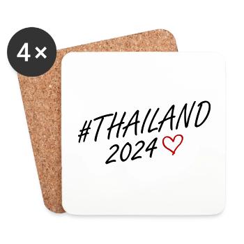 Thailand 2024 Herz Reise - Untersetzer (4er-Set) - Weiß - Vorne