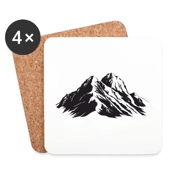 Mountains Mountaineer Symbol - Coasters (set of 4) - white - Front