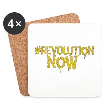 Revolution now, Demo Kleidung für Bauerndemo - Untersetzer (4er-Set) - Weiß - Vorne