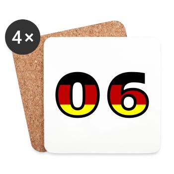 6 Numéro Allemagne Jersey - Dessous de verre (lot de 4) - blanc - Devant