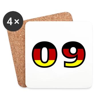 9 Numéro Allemagne Jersey - Dessous de verre (lot de 4) - blanc - Devant