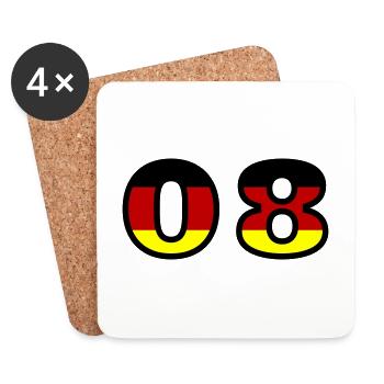 8 Number Germany Jersey - Coasters (set of 4) - white - Front