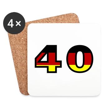 Maillot Allemagne numéro 40 - Dessous de verre (lot de 4) - blanc - Devant