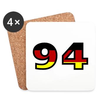 94 Numéro Allemagne Jersey - Dessous de verre (lot de 4) - blanc - Devant