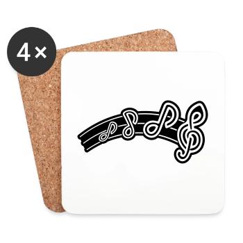 Clé de symbole de notes de musique - Dessous de verre (lot de 4) - blanc - Devant