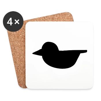 ente form vogel fliegen tier symbol - Untersetzer (4er-Set) - Weiß - Vorne