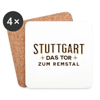Stuttgart - das Tor zum Remstal - Untersetzer (4er-Set) - Weiß - Vorne