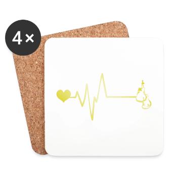 Boxen Boxhandschuhe Puls Liebe - Untersetzer (4er-Set) - Weiß - Vorne