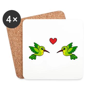 Colibri Comic Couple amour - Dessous de verre (lot de 4) - blanc - Devant