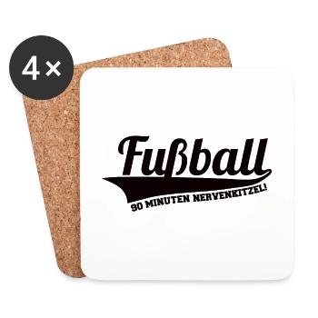 Fußball 90 Minuten Nervenkitzel für Fußballspieler - Untersetzer (4er-Set) - Weiß - Vorne