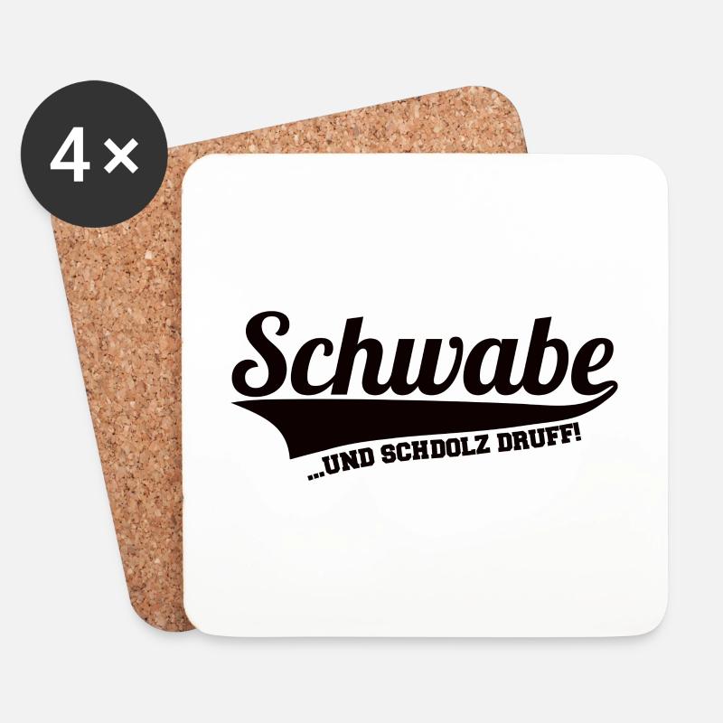 Schwabe - Schwäbisch - Untersetzer (4er-Set) - Weiß