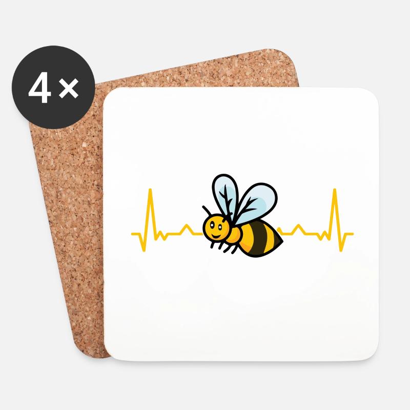 Biene Bienen Imker Honigbiene Honig Herzschlag - Untersetzer (4er-Set) - Weiß