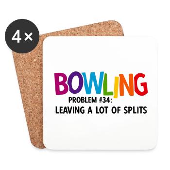 Bowling - Untersetzer (4er-Set) - Weiß - Vorne