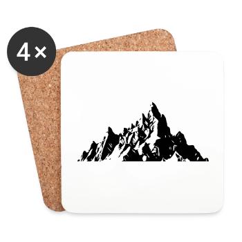 Mountain Silhouette Symbol - Coasters (set of 4) - white - Front