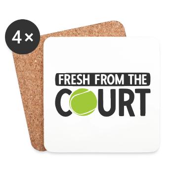 Tennisplatz Spruch Für Tennis - Untersetzer (4er-Set) - Weiß - Vorne