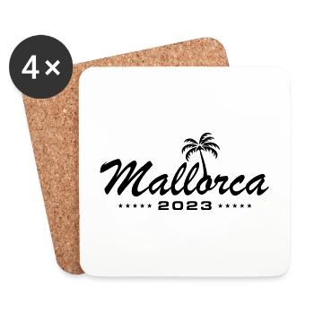 Mallorca 2023 - Untersetzer (4er-Set) - Weiß - Vorne