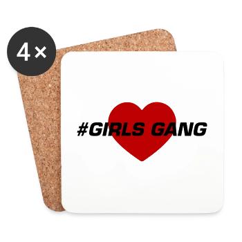 Filles Gang Filles Équipe Coeur Amour - Dessous de verre (lot de 4) - blanc - Devant