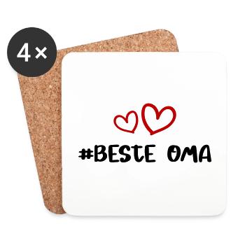 Beste Oma Herz Liebe - Untersetzer (4er-Set) - Weiß - Vorne
