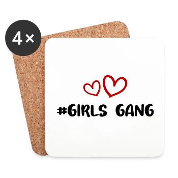 Girls Gang Mädels Team Herz Liebe - Untersetzer (4er-Set) - Weiß - Vorne