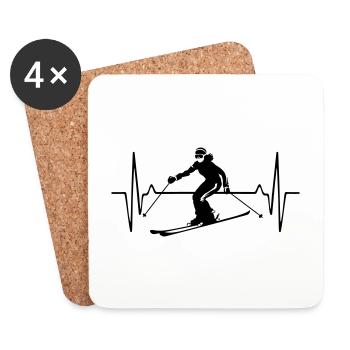 Ski Ski Femme Fréquence d’impulsion - Dessous de verre (lot de 4) - blanc - Devant