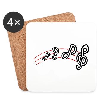 Notes de musique Symbole Musique - Dessous de verre (lot de 4) - blanc - Devant
