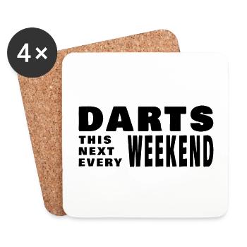 Darts jedes Wochenende. - Untersetzer (4er-Set) - Weiß - Vorne